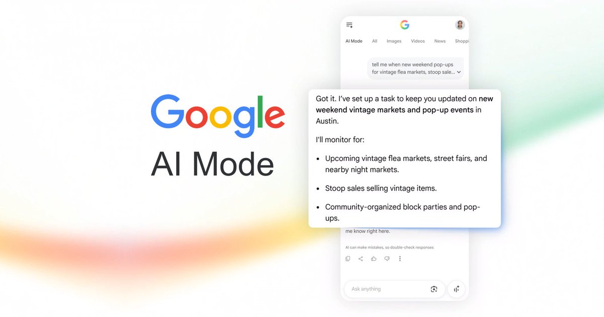 KennethHitchner's tweet photo. Google Rolls Out AI Mode Info Monitoring To All Users Globally via @sejournal, @MattGSouthern https://t.co/CIXR6z1R2j https://t.co/BLONMZBSNx
