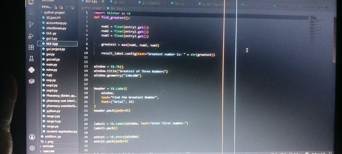 awhin34962's tweet photo. Day 7 of #100DaysOfCode 🚀
Today I learned how to create a Graphical User Interface (GUI) using Python.

It was great seeing my code turn into an actual interface! 💻✨

#Python #GUI #Tkinter #100DaysOfCode #SoftwareEngineering https://t.co/vl4w4YpJQr
