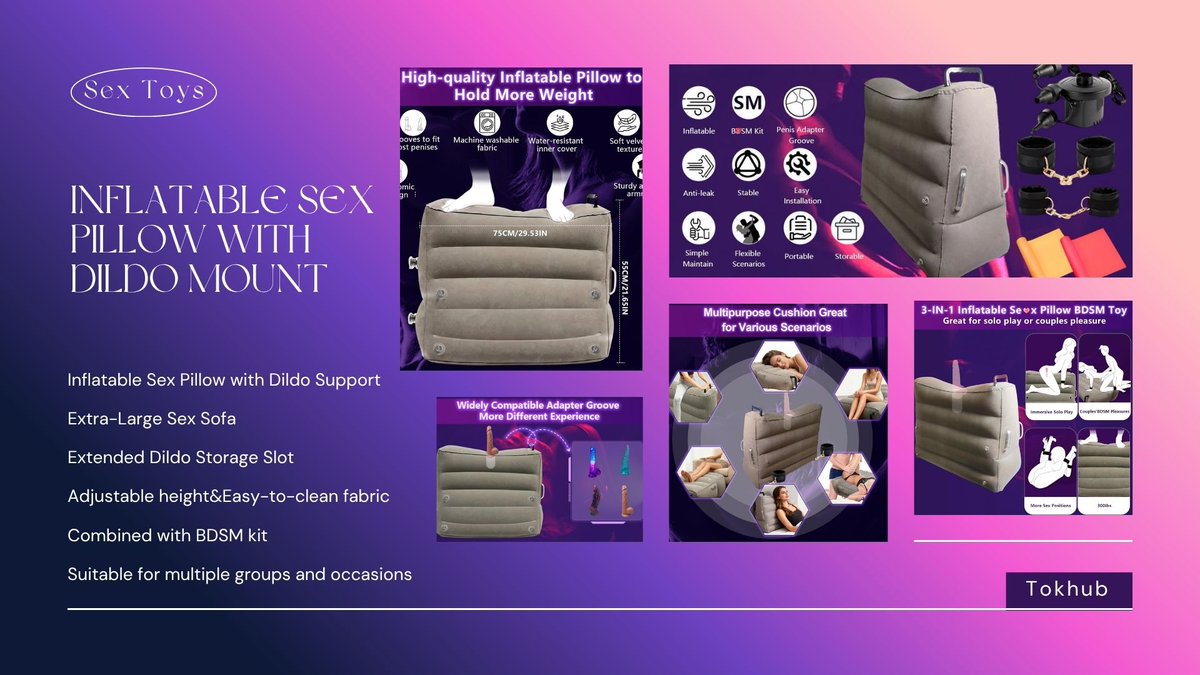 ValentCroix's tweet photo. Tired of the same positions every time? 🔥

🎁This Tokhub Inflatable Sex Pillow with Dildo Mount is extra-large, height-adjustable, holds serious weight, and comes complete with a full BDSM kit + dildo slot. Soft velvet, easy to clean, and ready for solo or couples play.#BDSMKit https://t.co/CBABtAvhVS