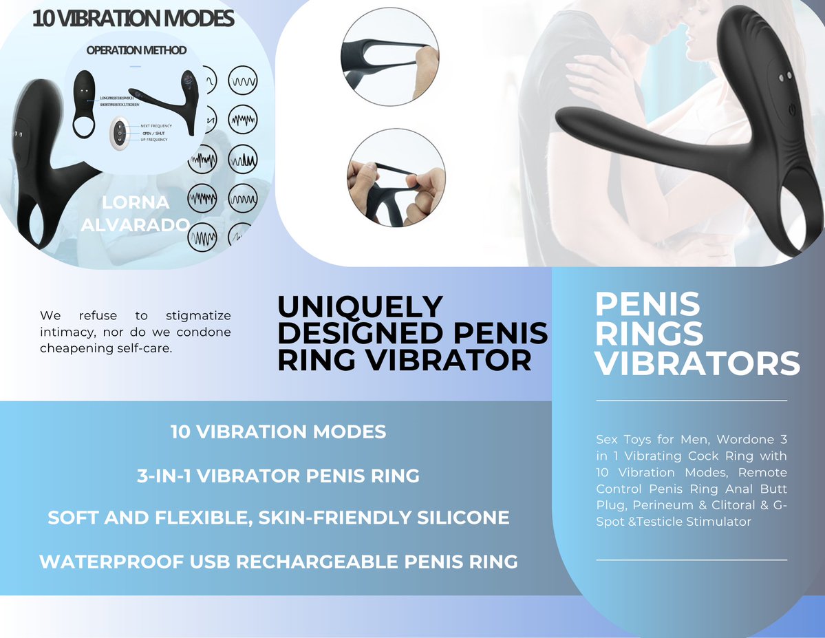 ValentCroix's tweet photo. Want both of you feeling every pulse at the same time? 🔥

✅This Wordone 3-in-1 Vibrating Penis Ring offers 10 powerful modes, soft flexible silicone, remote control and multi-zone stimulation for cock, testicles, perineum &amp; clit. Waterproof and USB rechargeable.#SexToysForMen https://t.co/fTX3PuqwQv