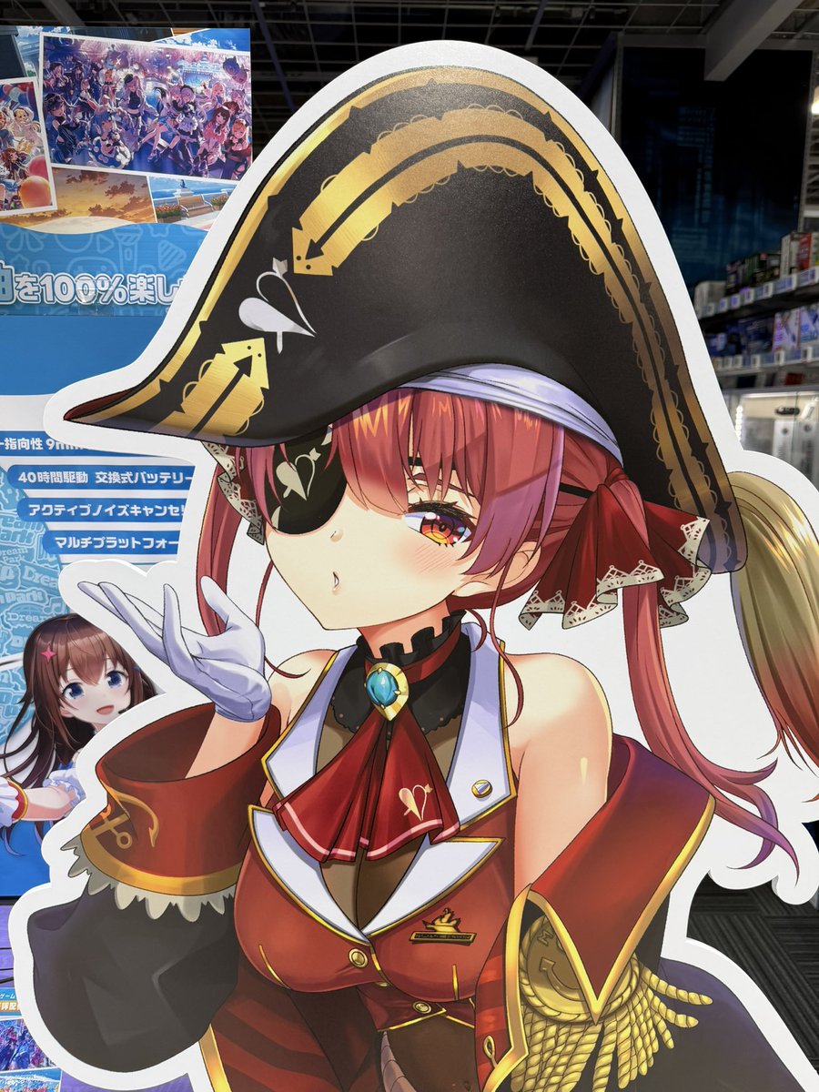 ayato03's tweet photo. 名古屋のビッグカメラJRゲートタワー店にこぼとマリン船長のパネル見に来た！
可愛い🥰 https://t.co/IBcIZYRQpa