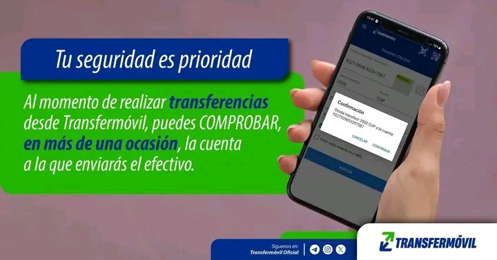Mlopez_1968's tweet photo. ¡Transfermóvil te asegura en cada paso! 📲🔐 https://t.co/UT2U8D3FAf