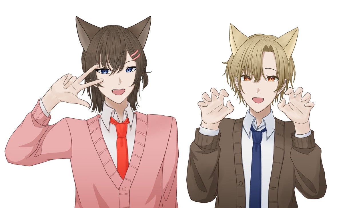 nerosandayo_'s tweet photo. 学祭のグッズ用に描きました
陽向と蓮は猫耳、真琴と湊は狼耳
#創作BL #ひだまりのとなりで https://t.co/3CpCznT3f2