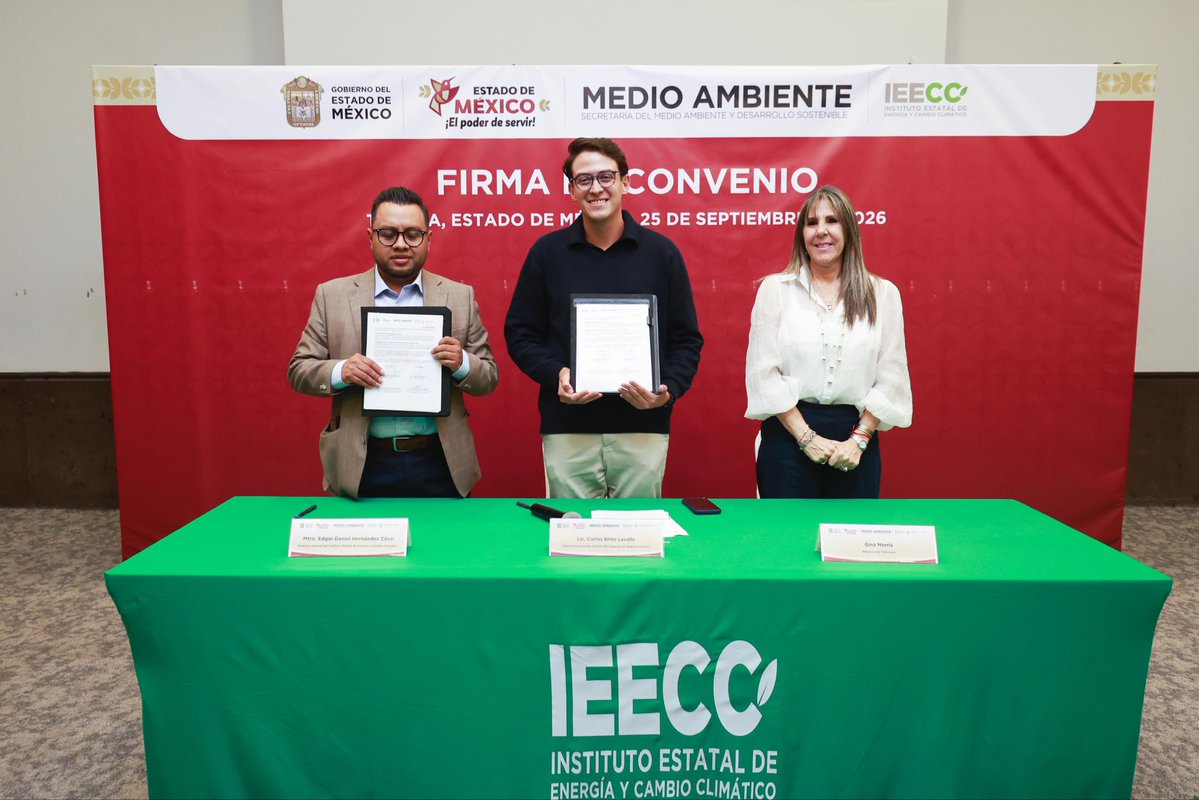 carlosbritolav's tweet photo. Las acciones contra el cambio climático comienzan con información clara y accesible.

Trabajamos para que todos los sectores del Estado de México tengan espacio en los medios públicos.

Firmamos un convenio con el Instituto Estatal de Energía y Cambio Climático (@IEECCedomex) para acercar contenidos sobre medio ambiente, ciencia y cambio climático a las familias mexiquenses.

#MexiquenseTV #EdoMéx #MedioAmbiente #IEECC