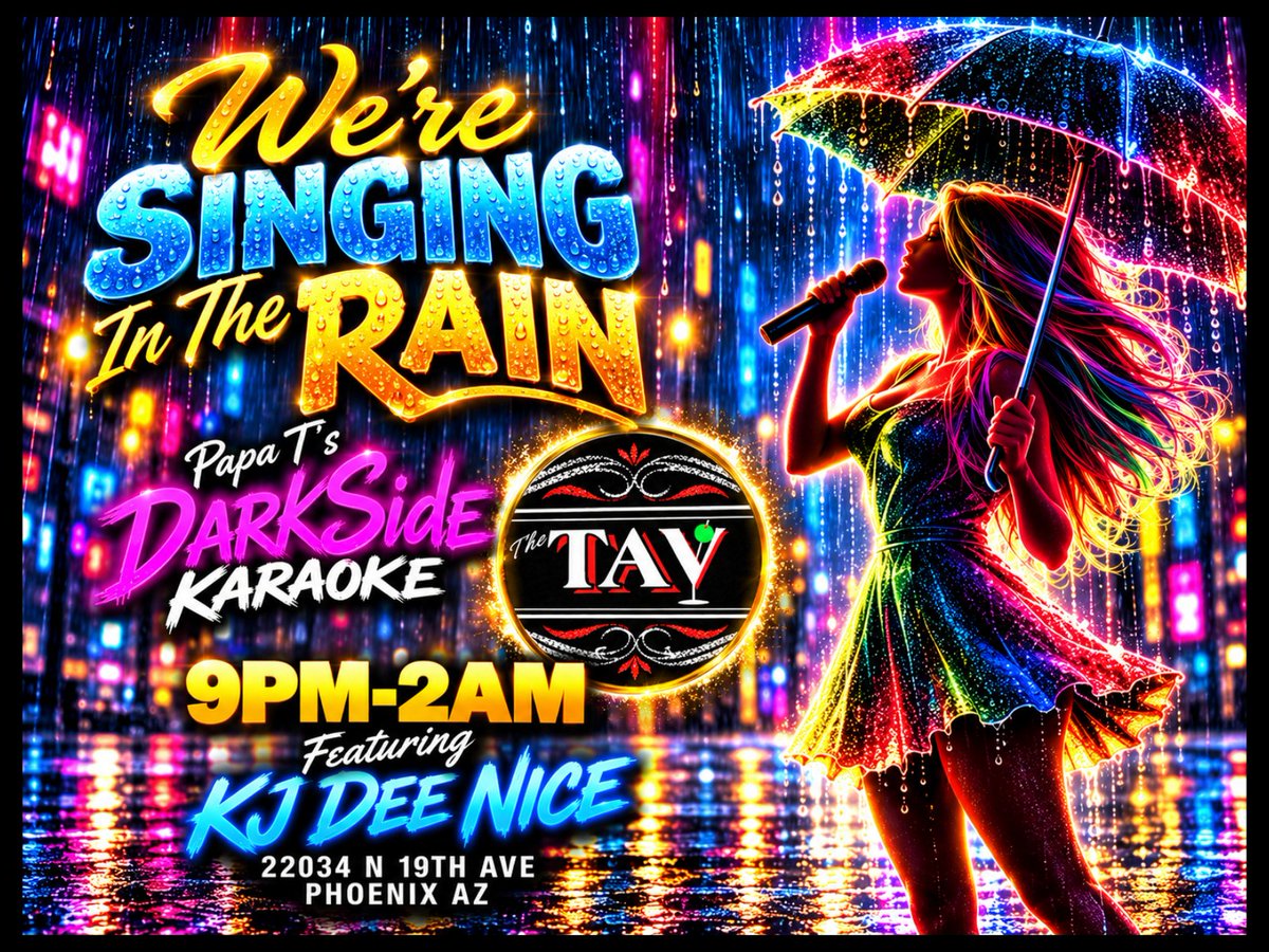 DarksideKaraoke's tweet photo. Papa T's DarkSide Karaoke 
The Tav 9pm-2am Monday 
22034 N 19th Ave Phoenix AZ 

#karaoke #singer https://t.co/B0HSsObhwl