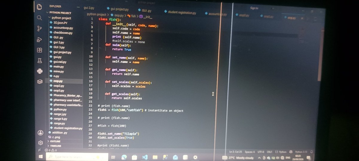 awhin34962's tweet photo. Day 8 of #100DaysOfCode 🚀

Today I learned how to create classes using OOP in Python, using an animal example. 🐍💻

One step at a time! 🔥

#Python #OOP
#SoftwareEngineering 
#100daysofcode https://t.co/TwFWtmsiL1