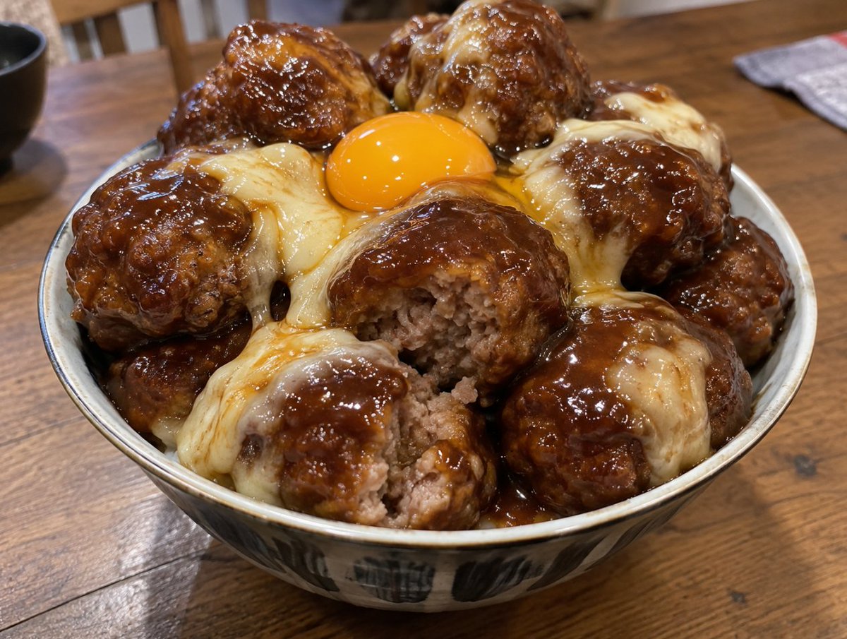 NBenmaran85901's tweet photo. 30歳独身女が作るやけくそチーズ肉団子丼 https://t.co/LD01cTlW2e