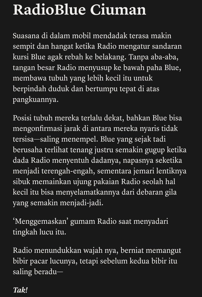 AltairNachel's tweet photo. #RadioBlue AU

Oke karena fanart RadioBlue ciuman nya 
belum selesai di render...untuk pagi ini aku bikin narasi ciuman mrk aja yah...

Met pagi warga RadioBlue 📻👓

Inilah Gambaran mereka ciuman✨️

—☆By AltairNachel https://t.co/yOphEJEj4u