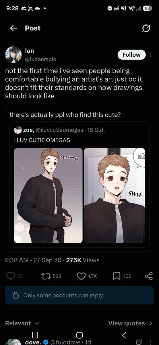 KingZuzzTheEyed's tweet photo. @fudanradio n the ppl who like this artstyle can fuck off my tl ✌️ if you want an echo chamber get off teleitter https://t.co/o1nJvH6MHK
