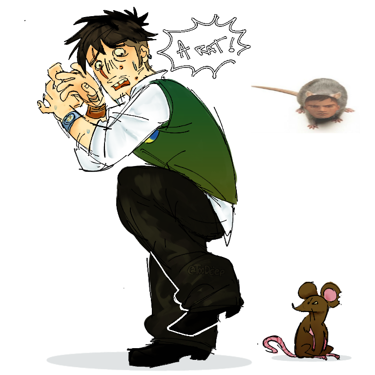 TooDeep41's tweet photo. i like to think gary is terrified of rats 'cause of his allergy
#bullygame https://t.co/cVyW53VgGQ