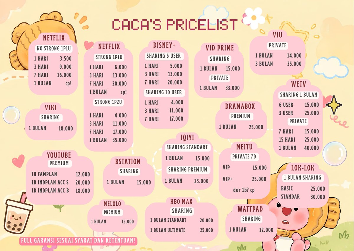 terechya_'s tweet photo. @starsiendrom Open Today!! 
wts wtb butuh need murah bergaransi 
harian mingguan bulanan 
netflix, iqiyi, spotify, YouTube, disney,loklok, viu, hbo max, meitu, wetv, canva, capcut dll. 

💌 trusted 100%
💌 bergaransii

💳 all e-wallet
DM/WA : https://t.co/V1OXhiVvVh
#zonauang #app #wts #wtb https://t.co/hjlpl81rg9