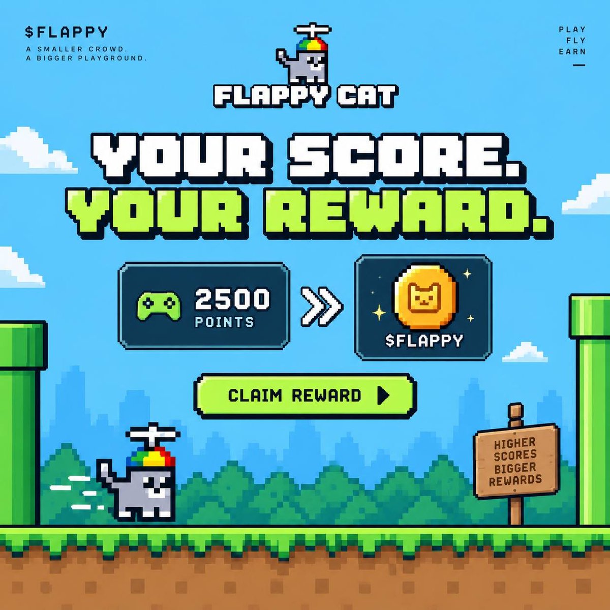 _flappy_catt's tweet photo. Your score should be worth more than bragging rights. 🎮

Reach 2,500 points, unlock your withdrawals , and claim $FLAPPY.

Play. Fly. Earn. https://t.co/dPvaSSFy24