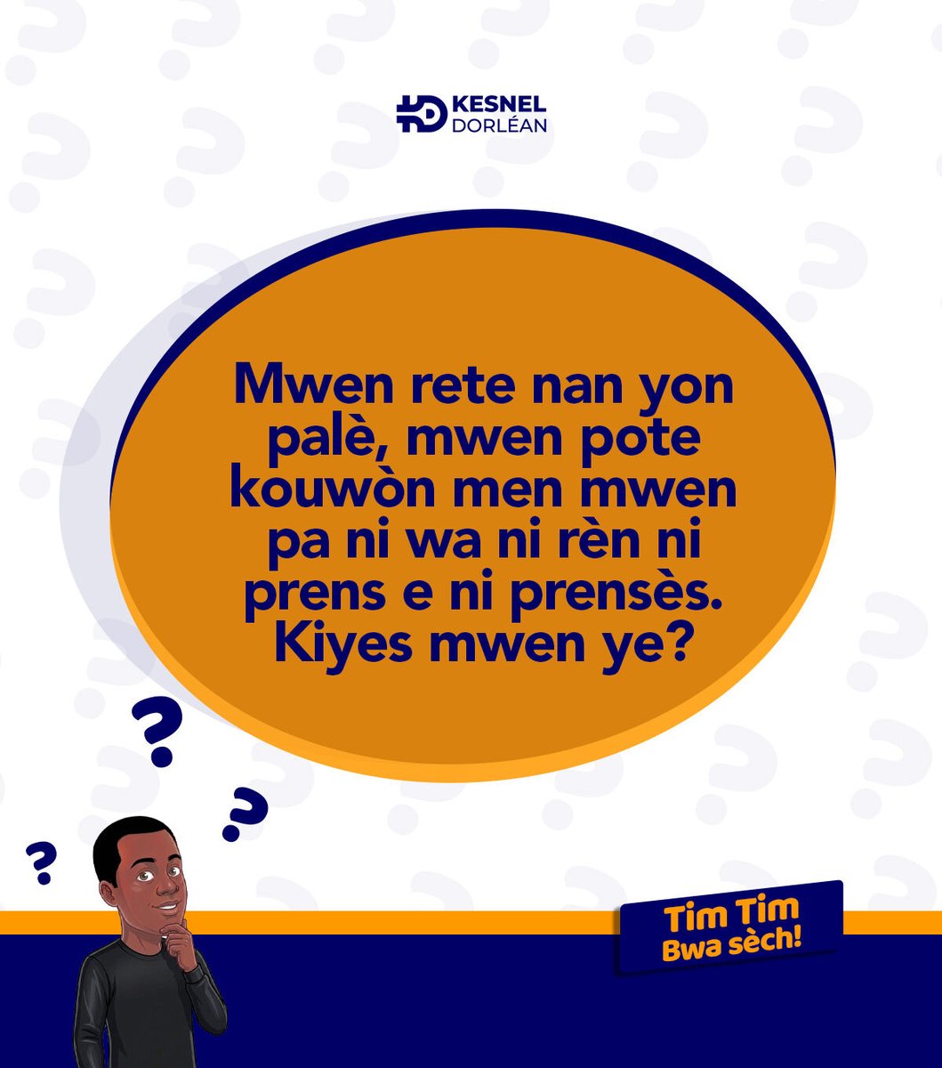 KesnelDorlean's tweet photo. Banm swiv 😅
#Kesneldorlean #KDsept2026 #KDdevinet #Devinette https://t.co/vKqe5B1dTd