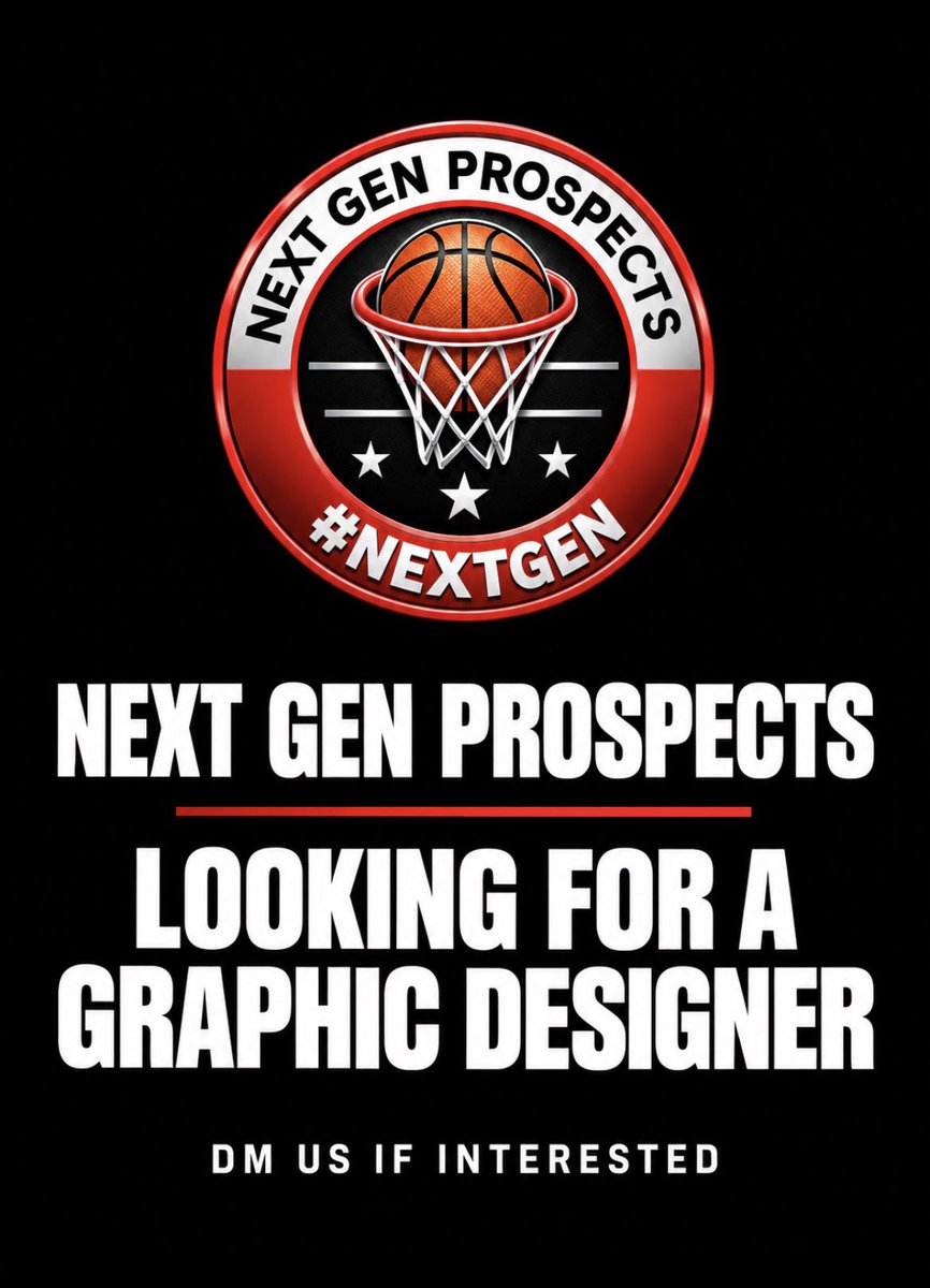 NEXTGENPROSP's tweet photo. NEXT GEN PROSPECTS 

We’re looking for a graphic designer to join the team and help create high-level basketball content.

Interested? DM us! https://t.co/59xVVn9TY2