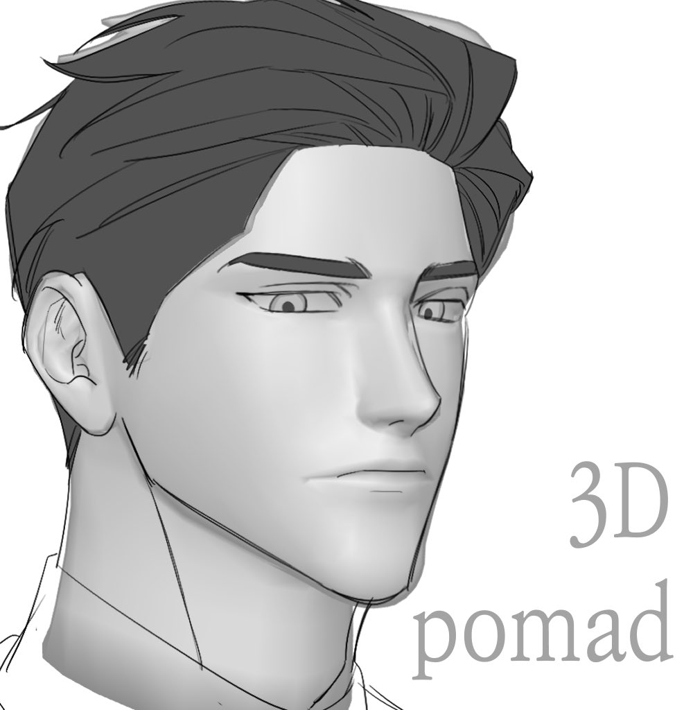 bottari_asset's tweet photo. [추석 무료배포] 8대2 포마드 가이드 3D (무료) by woogawooga 

포마드, 깐머리 그릴 때 참고용으로 좋습니다. https://t.co/30ZRoqN5kx