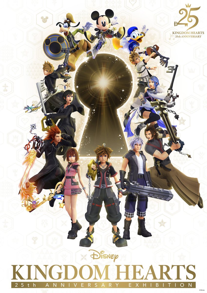 differem7's tweet photo. 『キングダム ハーツ』シリーズの記念展覧会「KINGDOM HEARTS 25th ANNIVERSARY EXHIBITION」の開催が決定！キービジュアルも公開！ https://t.co/W4nMgidMFt https://t.co/ZAq9MT3pS6