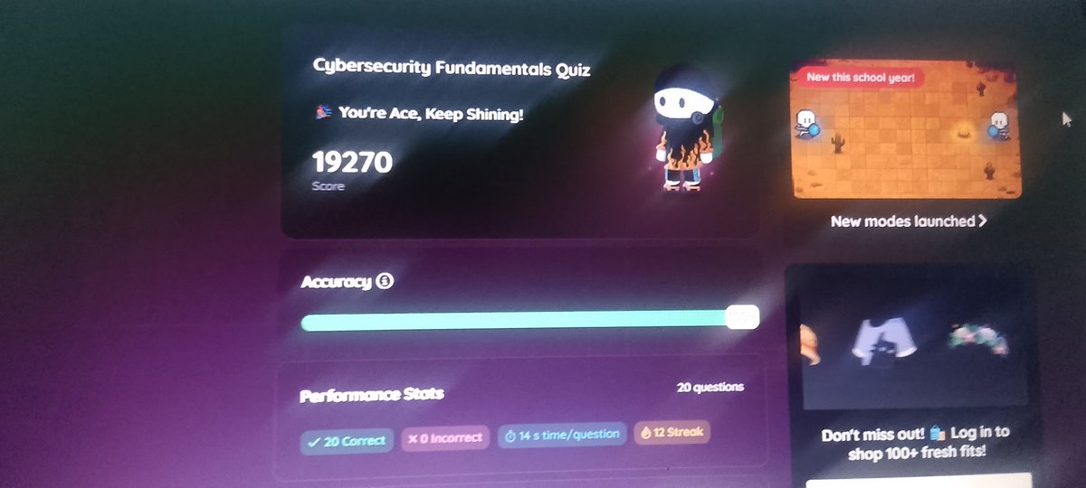 Cipher_Trojan4's tweet photo. Day 7
I took a test to track my progress as I just started another section of my cybersecurity learning journey.
I was ranked 3rd @the_cyberforge @CISAgov https://t.co/KHJk1MLx0M