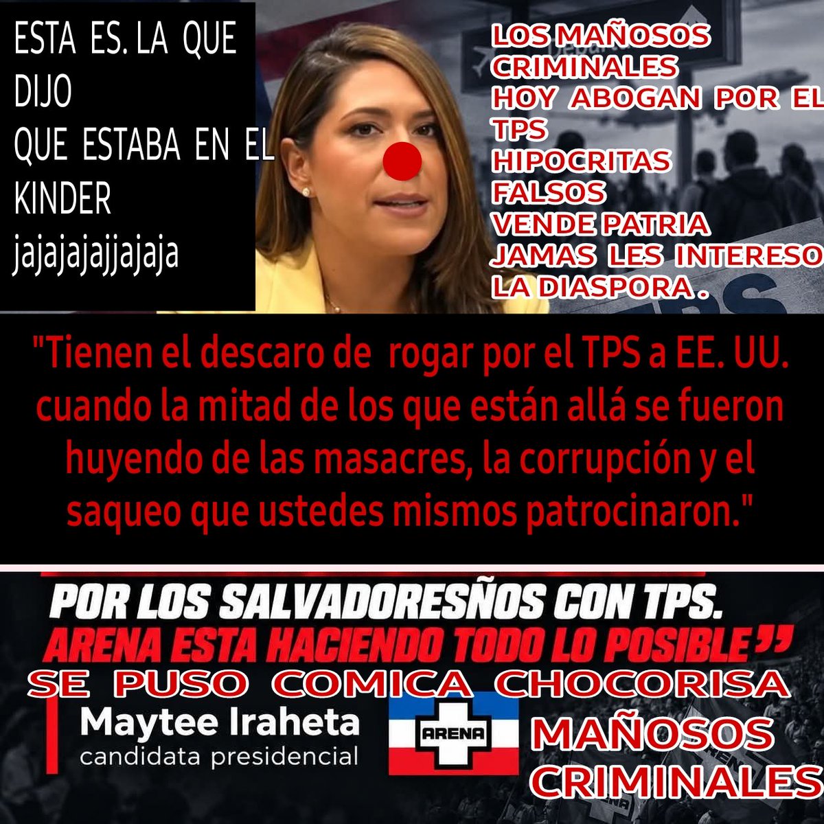 Maximux68's tweet photo. jajjajjajajajajaj
HA  BICHO  CACHETON Y  DE. PASO. IGNORANTE  DEMAGOGO  MENTIROSO  PAJERO 
ESTE  LES. QUIERE  VENDER EL. CUENTO  AQUEL DE QUE. LOS  PAJARITOS VUELAN  PORQUE TIENEN MOTOR EN EL CULO 
TIPICO DE LA GRULLA DE MAÑOSOS  CRIMINALES SINVERGÜENZAS  SERA  ESTE EL MARIDO... https://t.co/jEZbZF9jEr