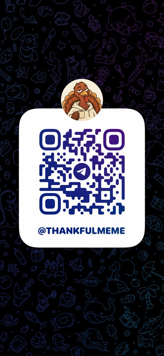ThankfulMeme's tweet photo. the table just got bigger 🦃🍂

our telegram is live. a place for memes, updates, and everyone who wants to be part of what we’re building.

thanksgiving is better with good company. come join us 👇
https://t.co/dzFcrzyBJz

$THANKS https://t.co/1DWLyUhIdS