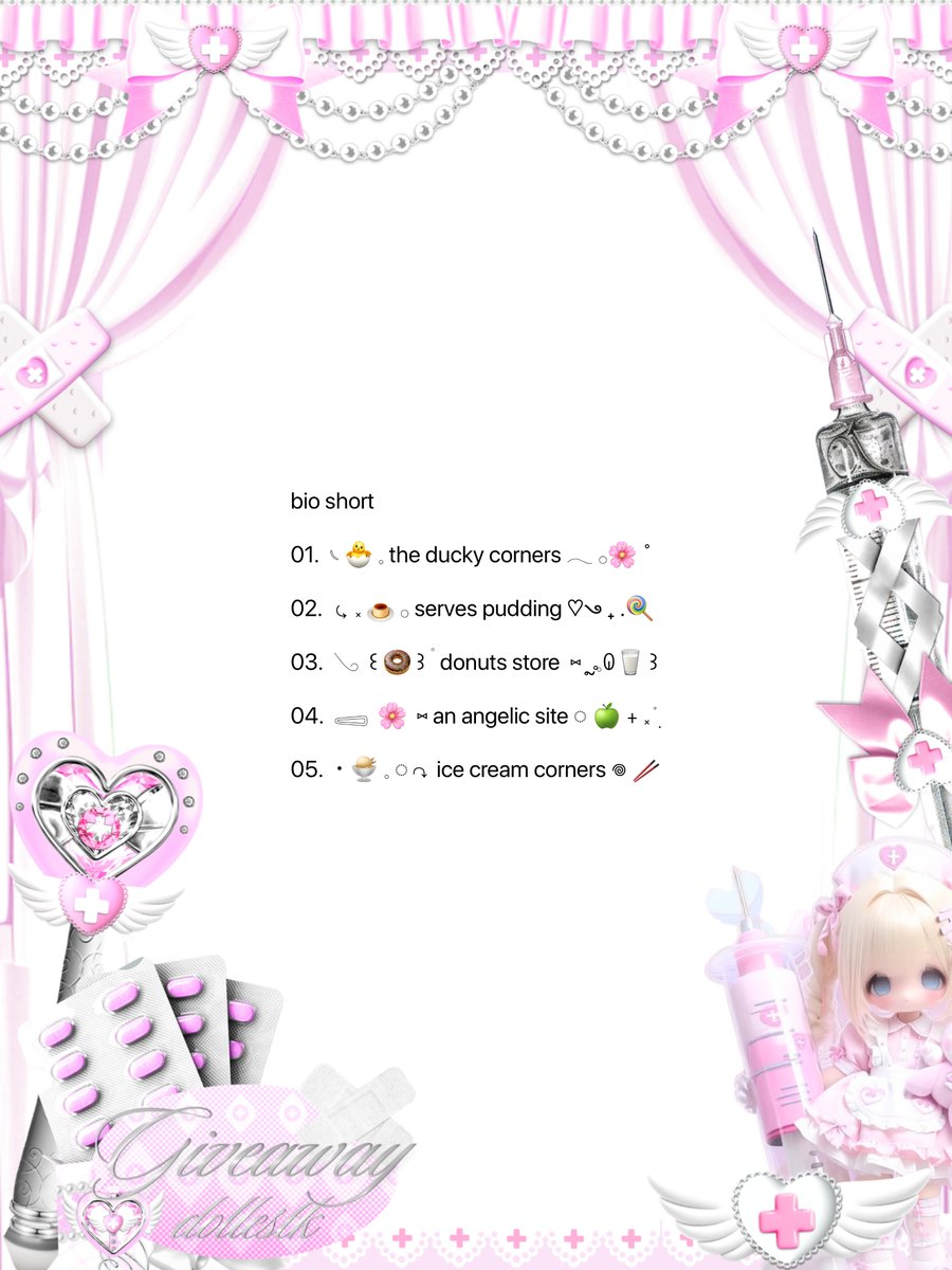 dollestk's tweet photo. . ݁˖ 𓈈  🎀 🩹  ➴  help  repost  ⑅  °. 💉₎⟆

ada 5 wording bio x &amp; 2 bio wabis free dalam rangka perayaan ulang tahun ke - 29 kak risaa @velvfts  ៸៸ 🌸◞⃕   ɞ 

🏩 𝆬₊ draw by reply
🏩 𝆬₊ now - 30 september 08.00 wib

! scroll down !

#zonauang https://t.co/M73HywwnaH