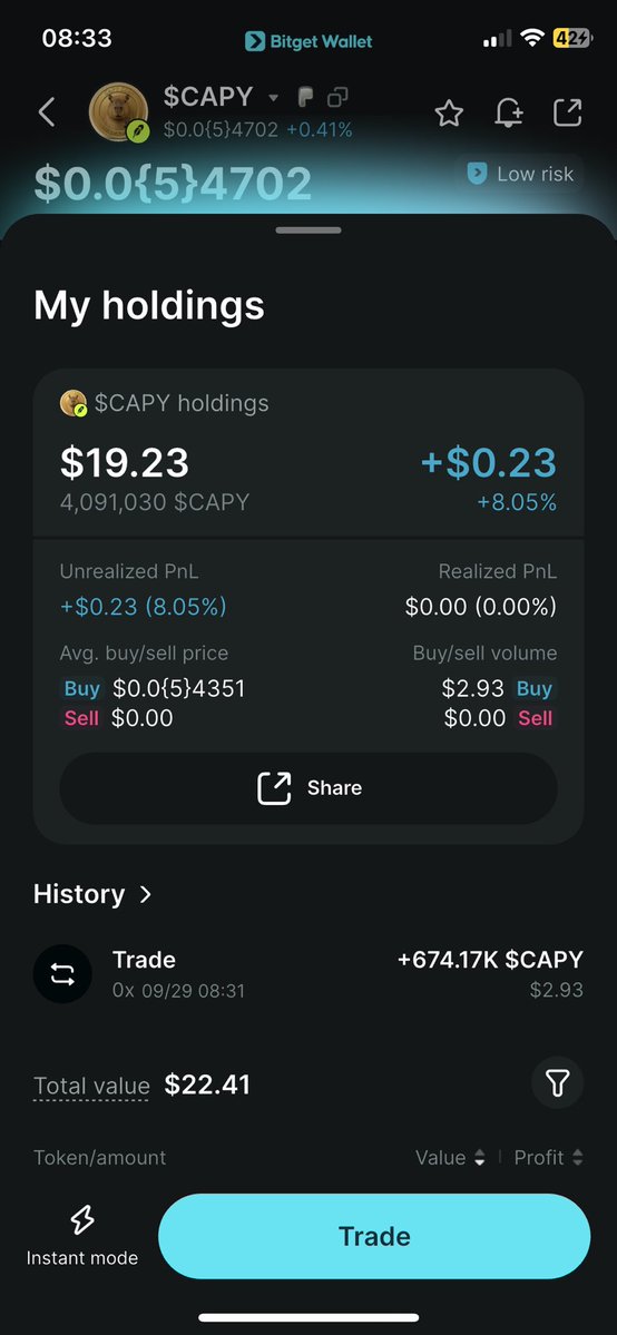 Vale_onchain's tweet photo. Buy and hold $CAPY Increase to $100K Mcap @Capyearly 
Purchased $20 $CAPY

My wallet address: 

0x0b88Eba4aFabbfe4f82DC5c2d71b7đb906F4E77C6 https://t.co/fNPyrOmsTb