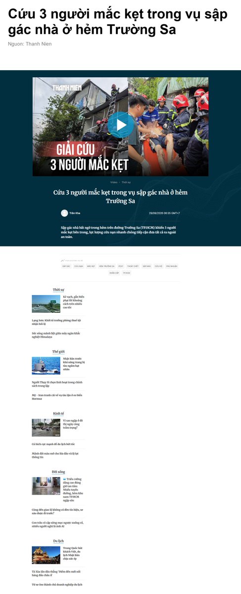 NextDestinyxex's tweet photo. Cứu 3 người mắc kẹt trong vụ sập gác nhà ở hẻm Trường Sa https://t.co/CG0if58CdX