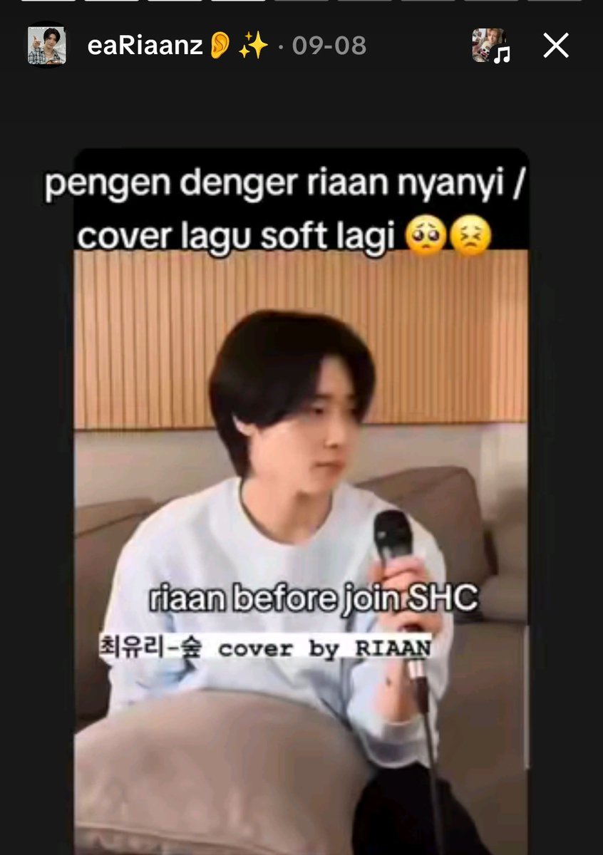 forhrtzwav's tweet photo. 🫶😭🥰 aku tau lagu2 tipe bgni emg soulsong riaan bgt,yang bikin hagiwa reaction melting d shc karena suara yearning dia 😖💗,pas shc nemu ig nya,pas scroll paling bawah nemu cover tsb,sejak itu kuyakin riaan my onepick vocal satu2nya 🥹🥰✨ https://t.co/xzkAFy96Lr