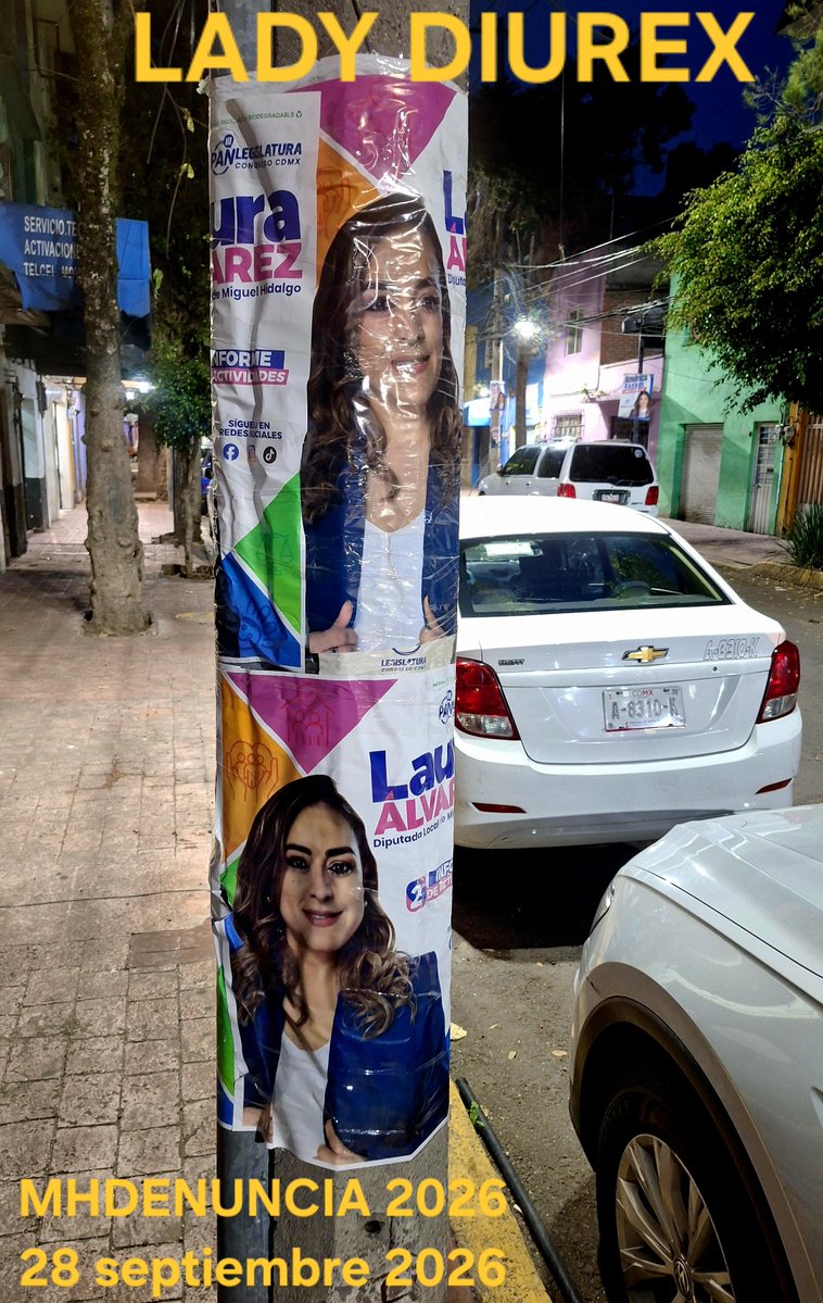 MHdenuncia's tweet photo. Hoy 28 de septiembre 2026, ya pasó el 2do " informe" pedorro d #LadyDiurex @laualvarez_80 y su basura sigue pegada con cientos d metros d diurex x toda la alcaldia ¿cuándo quitas tu basura? @Congreso_CdMex @mauriciotabe @gabysalido @cesar_m_garrido @MHcesac @iecm @AlcaldiaMHmx https://t.co/CpCjfozwj4