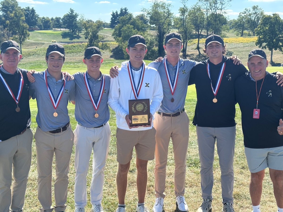 StXTigersGolf's tweet photo. Saint Xavier fired a 5 over par 293 to take the State-First Round tournament today at Kenton County GC in Independence, KY. The team now moves on to the State Championship at Bowling Green CC next Tuesday and Wednesday. Luc Kelty took top honors individually with a 67. Go Tigers! https://t.co/gW3lLKNWbS