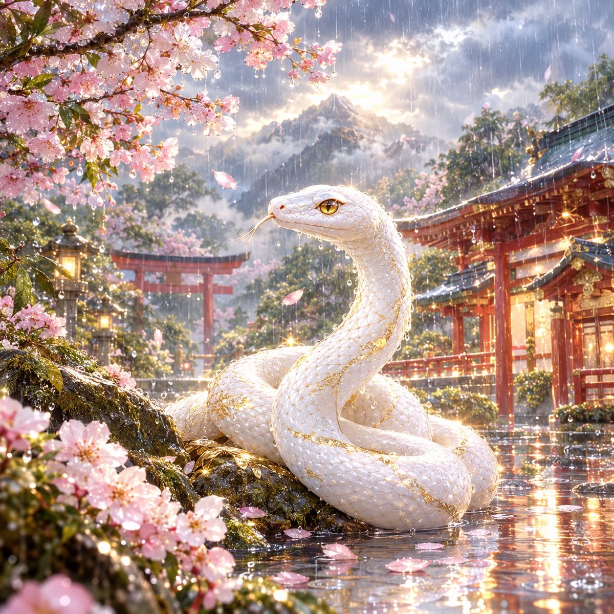 snake_uranai's tweet photo. おはようございます🐍
都心は34日連続の雨で統計史上最長に☔

🐍蛇神のおはなし
蛇は古くから「水」や「実り」と
結びつく神とされてきました。

恵みの雨と思えば少し心も軽く。
今日はお水を一杯ゆっくり飲んで
心と体を潤す一日に💧

#蛇神 #白蛇 #開運 #占い #雨 https://t.co/JsOo3Du3sz
