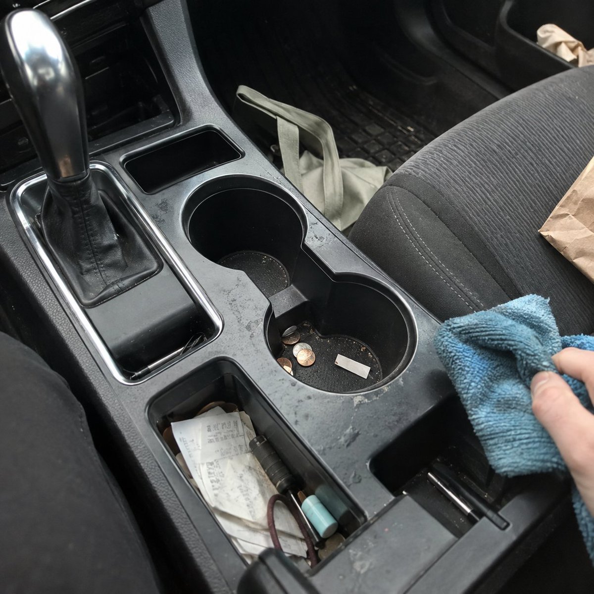 Ruchig_com's tweet photo. Cup holders turn into tiny junk drawers fast. Empty receipts, coins, old wrappers, and loose adapters once a week. It takes two minutes and makes the whole console feel cleaner. https://t.co/6LJIP8BZCl