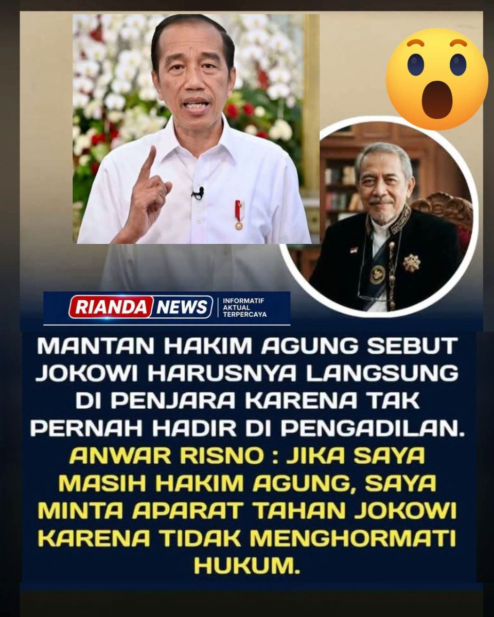 PutriKayan16645's tweet photo. Mantan Hakim Jokowi langsung di penjara TDK usah diadili . https://t.co/7vMQyvOMAC