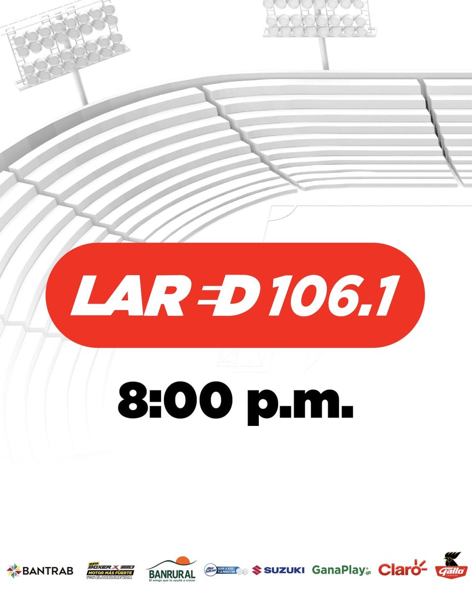 Lared1061's tweet photo. 🇬🇹⚽ ¡Hoy juega Guatemala!

Desde las 8:00 p. m., vive Guatemala vs. El Salvador junto a La Red 106.1. Sigue nuestra cobertura minuto a minuto por el FM 106.1 y https://t.co/sfwwyz7LAZ.

¡Toda la emoción del partido está en La Red! https://t.co/RPfLTcrE0z