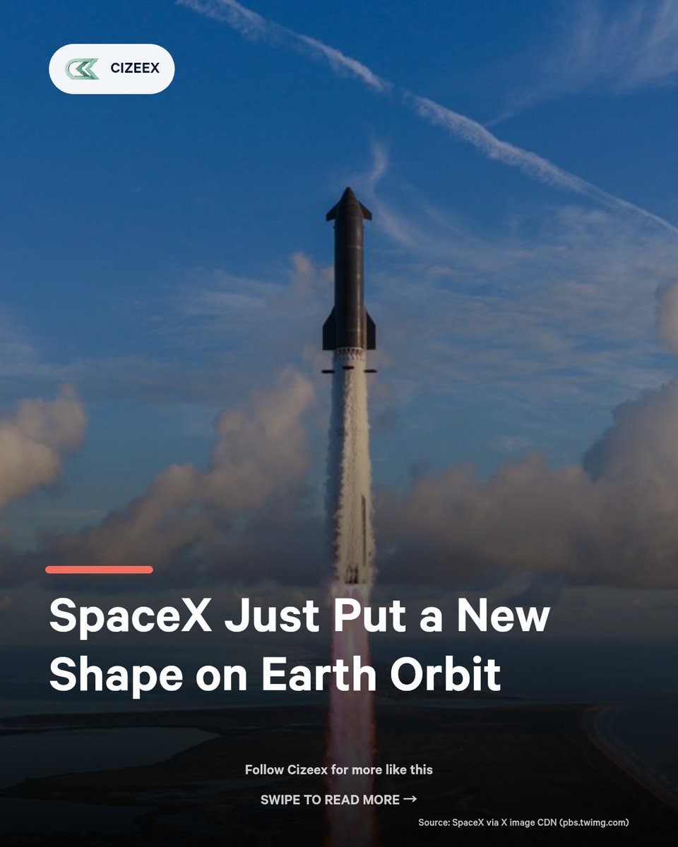 cizeexfeed's tweet photo. SpaceX Just Put a New Shape on Earth Orbit https://t.co/5huhX8EeCi https://t.co/wgE8fCiOj2