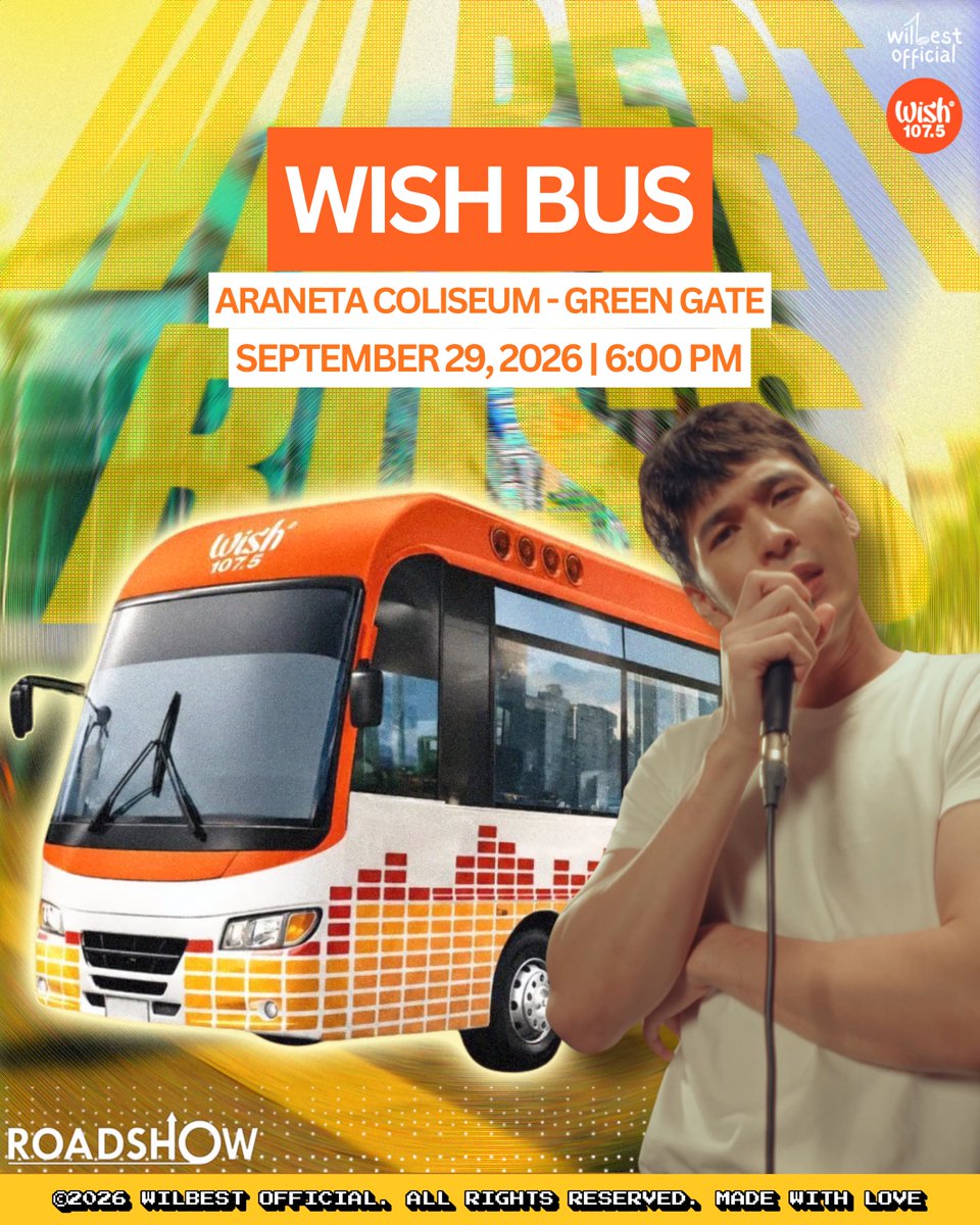 wilbest_ofc's tweet photo. Guess who’s pulling up to the Araneta City today? 👀

YES, IT’S WILBERT ROSS! 
Catch Wilbert as he guests on the WISH BUS TODAY, September 29, 2026, 6:00 PM at Araneta Green Gate, Cubao! 

📍 Araneta Green Gate, Cubao
📅 September 29, 2026
⏰ 6:00 PM

SEE YOU AT THE WISH BUS 💛

#WilbertRoss
#MultimediaWonder