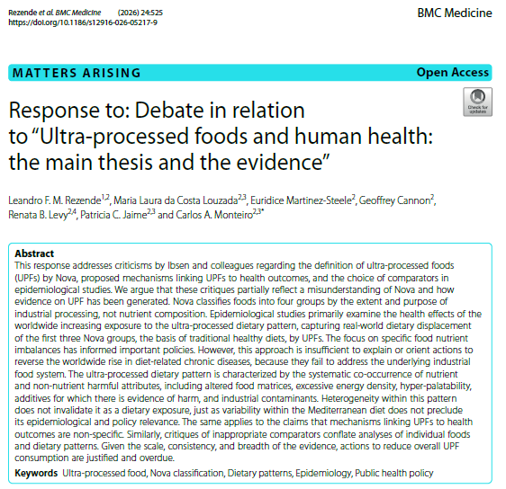 CMonteiro_USP's tweet photo. Scientific uncertainty should always be acknowledged, but it should not be conflated with complexity, nor should heterogeneity within a meaningful category justify inaction. Check out our full response to criticisms on the UPF Lancet Series. https://t.co/udsGyiByrz https://t.co/judEsPHDzn