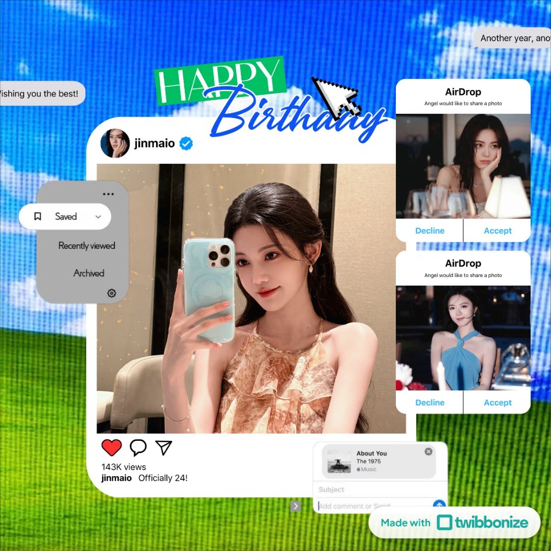 zhennisn's tweet photo. @jinmaio Happy birthday, Angel! Hope life is extra sweet to you this year and gives you lots of little reasons to smile 🪽 https://t.co/SV7mPhReRC