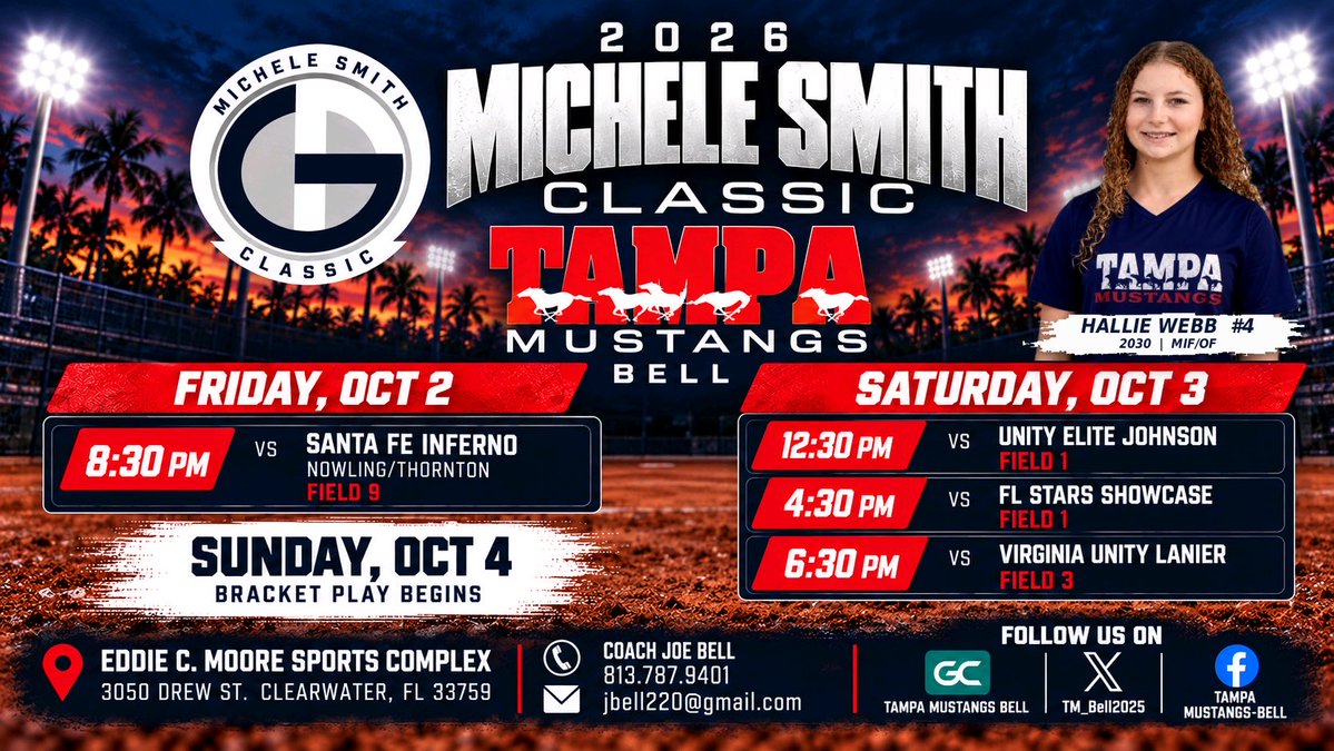 Hallie_Webb4's tweet photo. Itβs tournament weekend! π₯ Canβt wait to take the field with my team in Clearwater! Come watch us! π
@TopGunEvents @TM_Bell2025 @LineDsoftball #MicheleSmithClassic #clearwater #halliewebb #classof2030 #goals https://t.co/niw1ChEI7s