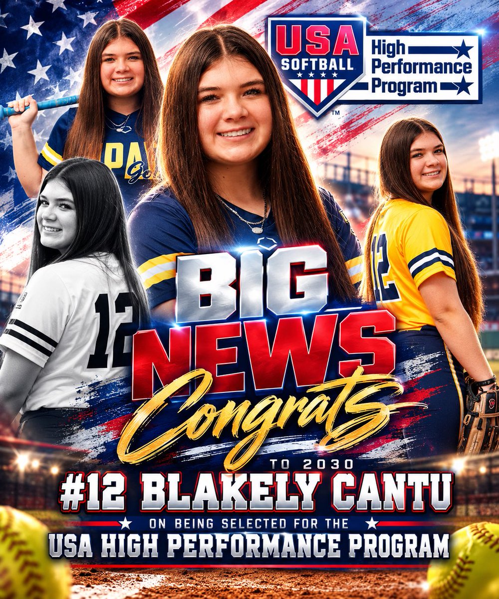 IGNational14s's tweet photo. HUGE congratulations to our 2030, #12 @Blakely2030, on being selected for the USA Softball High Performance Program! 🇺🇸

What an incredible opportunity &amp; a well-deserved accomplishment! Your hard work, dedication, &amp; love for the game continue to open doors. We are proud of you! https://t.co/nzX6OLZyPC