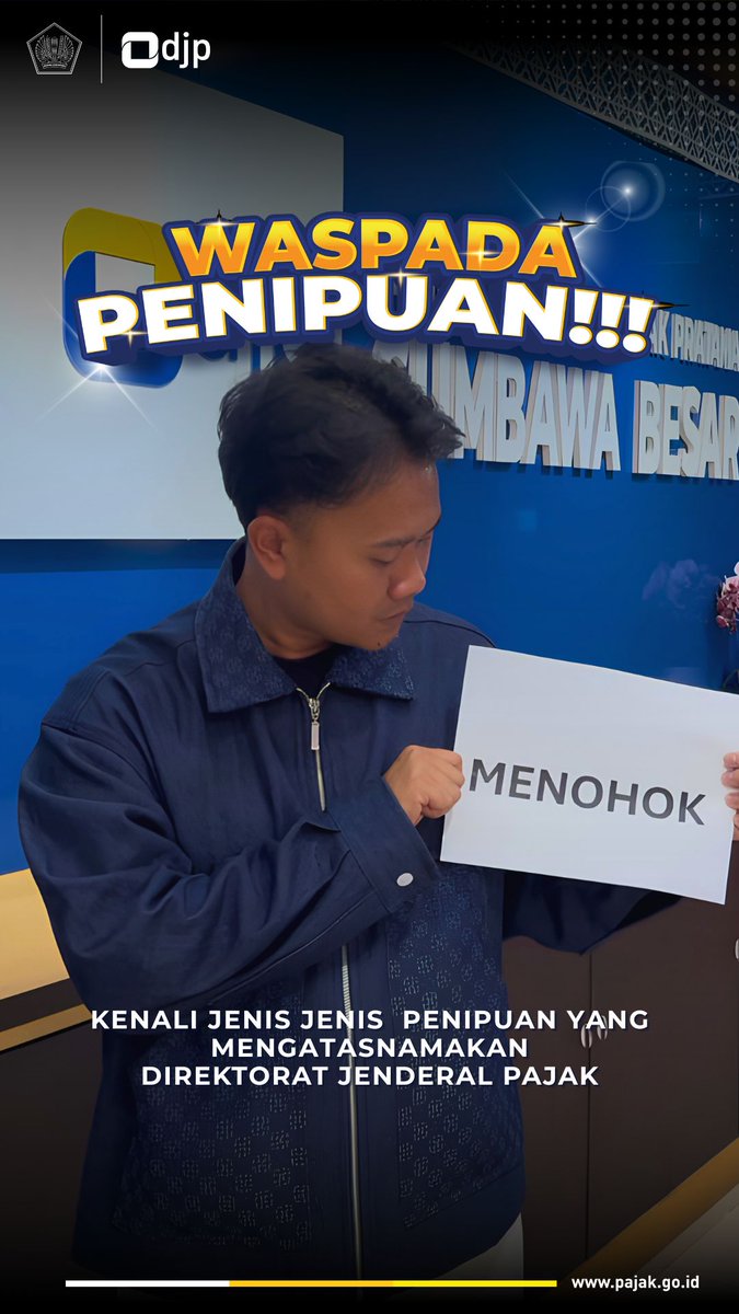pajakmanado's tweet photo. 🚨 Hati-hati Penipuan Mengatasnamakan DJP!

Sekarang modus penipuan makin beragam. Ada yang mengaku petugas pajak, kirim file, kasih link, bahkan sampai minta transfer. Jangan sampai tertipu ya! 😱

Beberapa hal yang perlu diingat 👇 https://t.co/iRi030bwWL