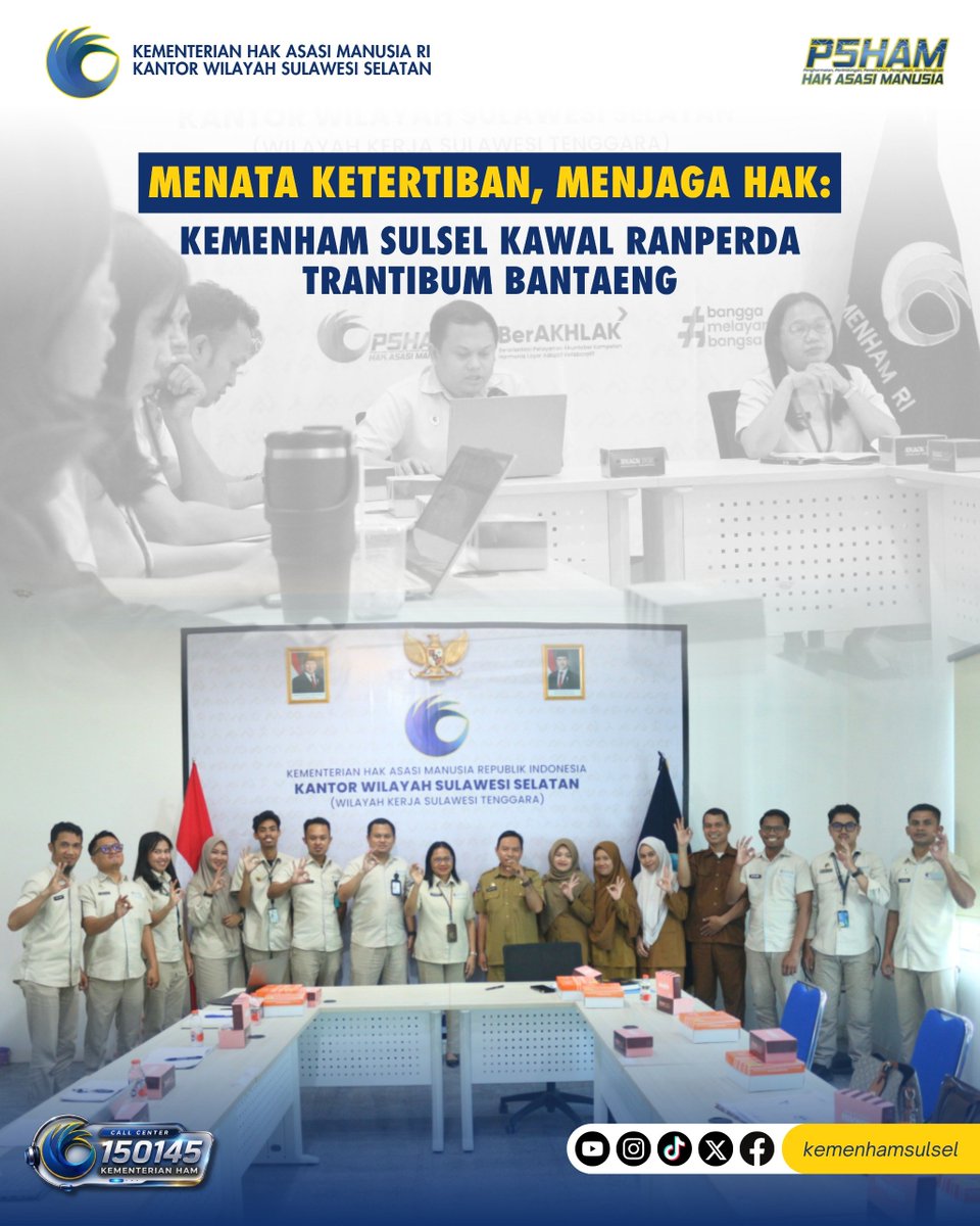 kemenhamsulsel's tweet photo. Menata Ketertiban, Menjaga Hak: Kemenham Sulsel Kawal Ranperda Trantibum Bantaeng

#ranperda 
#bantaeng 
#KemenhamSulsel 
#hakasasimanusia https://t.co/cR9oIPl7rN