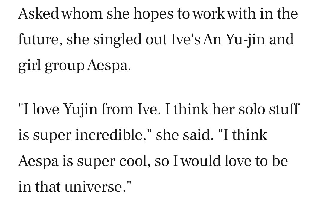 ANYUJIN_GLOBAL's tweet photo. [📰] Norwegian songwriter & producer Gucci Caliente named #ANYUJIN as an artist she hopes to work with in the future.

"I love YUJIN from IVE. I think her solo stuff is super incredible. She's a star."

Gucci Galiente has previously worked with IVE, co-writing "Kitsch," "Rebel Heart," "Fireworks," and "Hot Coffee," as well as several hits for KiiiKiii and artists beyond K-pop.

🔗 https://t.co/Rph9yBvz9t
🔗 https://t.co/wGbxy8ekNG

#안유진 #アンユジン #IVE #아이브