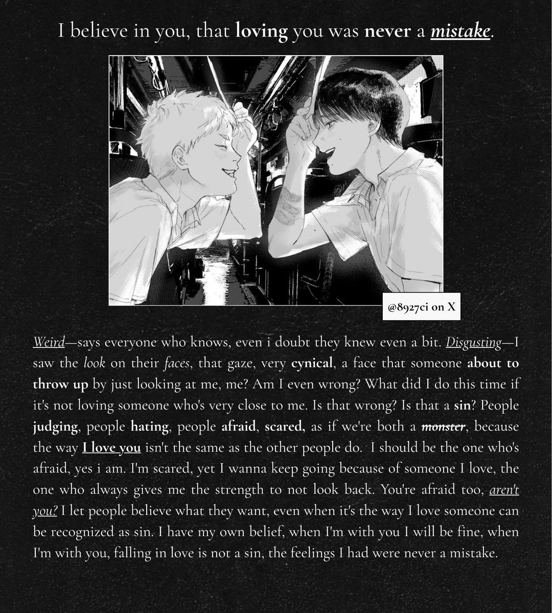 dzeclairvoyant's tweet photo. We’re not monsters if all we ever did was love each other. I’ll always believe that loving you was never a mistake. https://t.co/BaWUEe6qdU