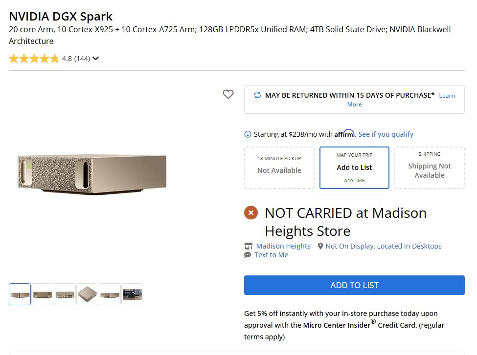 loktar00's tweet photo. This is definitely a change the Spark now shows Not Carried at Microcenter.. not out of stock.

Thanks for the headsup DCRando2020!

(enlarged it of course). https://t.co/L9arPlDHyK