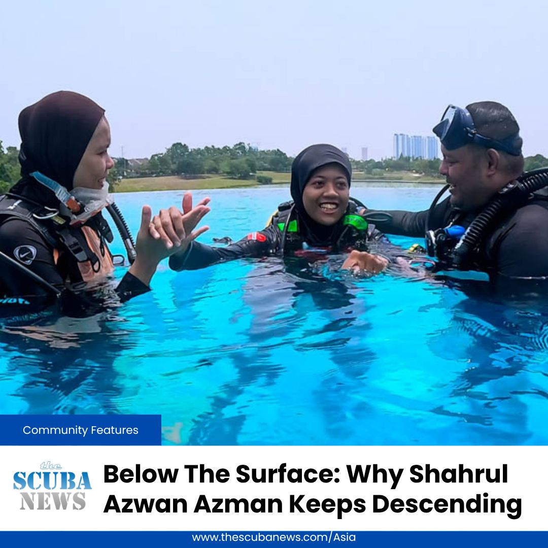TheScubaNewsAS's tweet photo. Malaysian diver Shahrul Azwan Azman dreamed of scuba diving from the age of 14.

His eventual journey from learning to dive at Tioman Island to volunteering with Diveheart Malaysia gave the underwater world a much deeper meaning. 

🤿 👉  https://t.co/ORSTJJO0nu https://t.co/1BIh2fmXg4