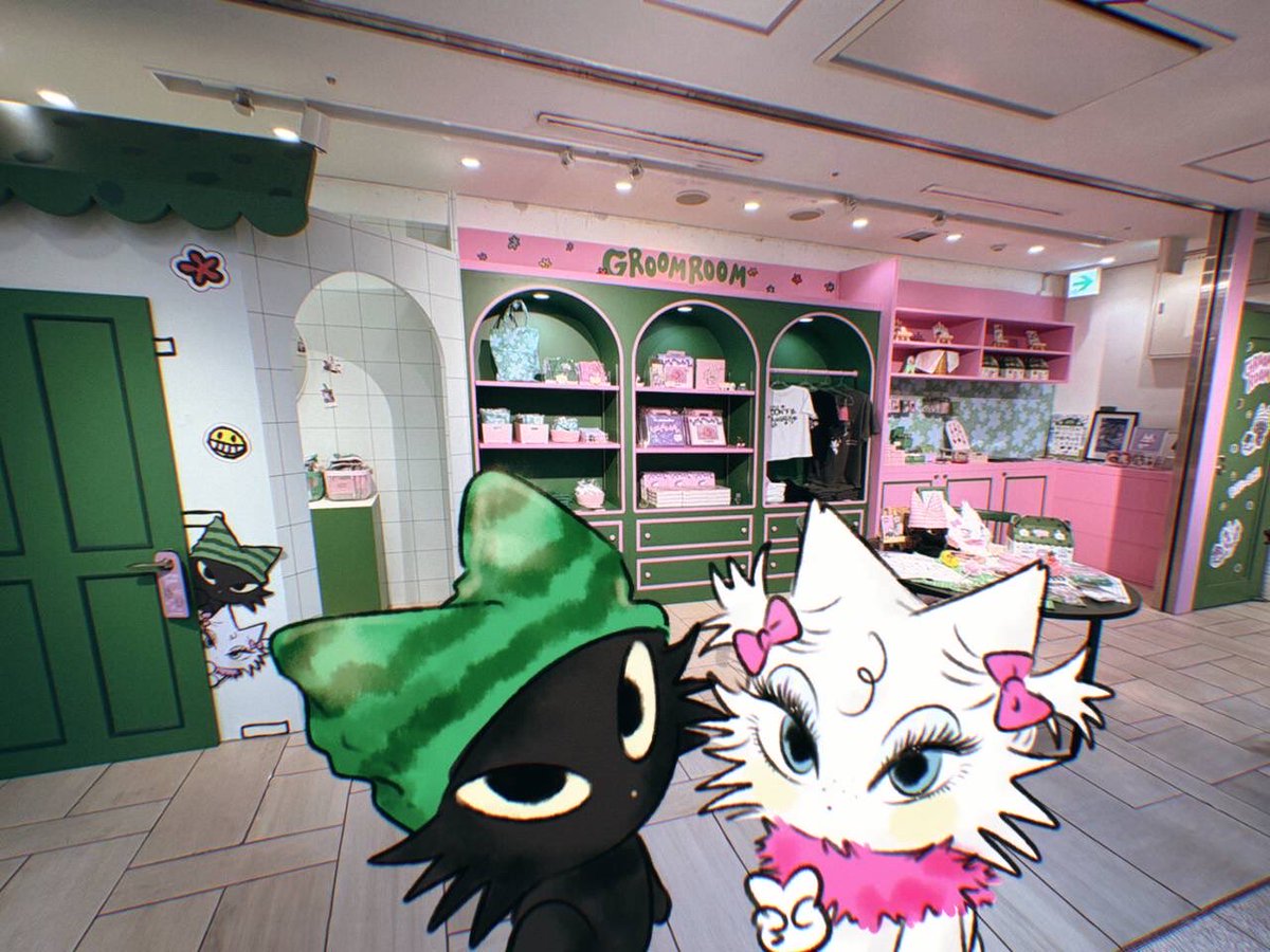 groomroom_nojao's tweet photo. 最終日オープンしております✨
本日21時まで🥺
みんな遊びに来てね💚🩷
#groomroom https://t.co/0sMcKITqSd