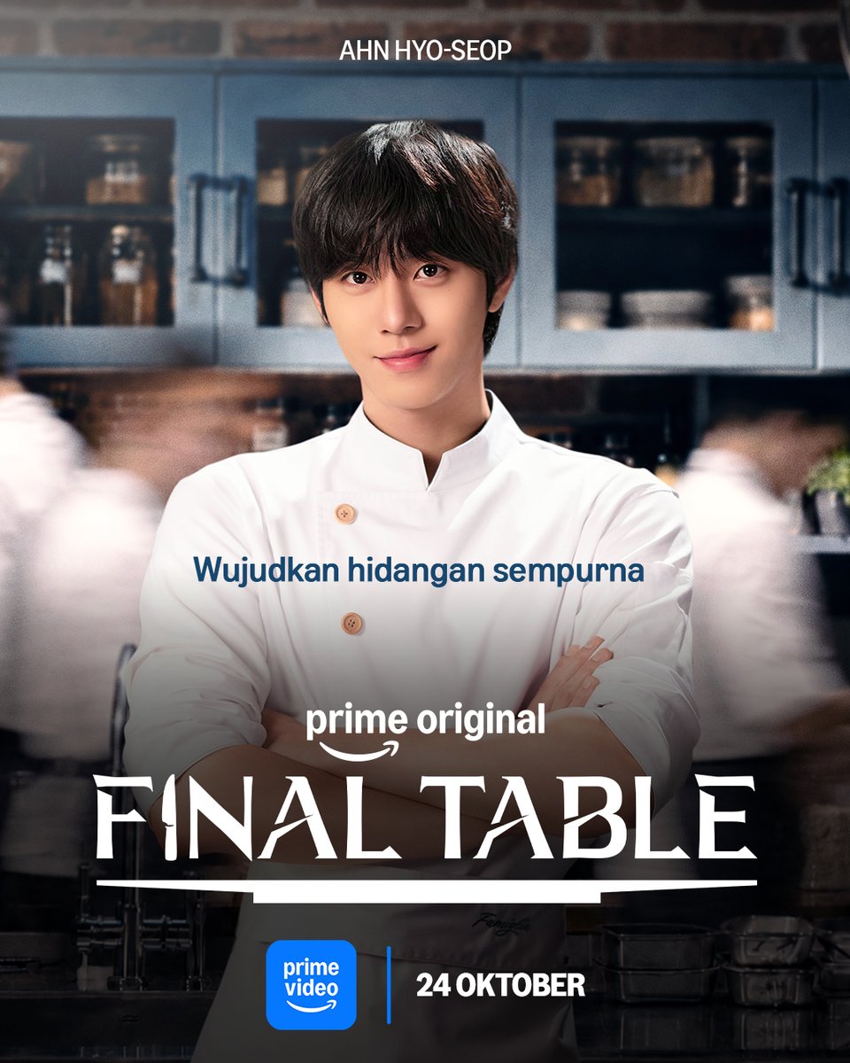 primevideoid's tweet photo. Dapur akan segera memanas dengan persaingan sengit 🔥

Ahn Hyo-seop memasak untuk merebut hati kita di Final Table, tayang mulai 24 Oktober di Prime Video.

#AhnHyoseop #FinalTableOnPrime https://t.co/nO7N3oFvwc