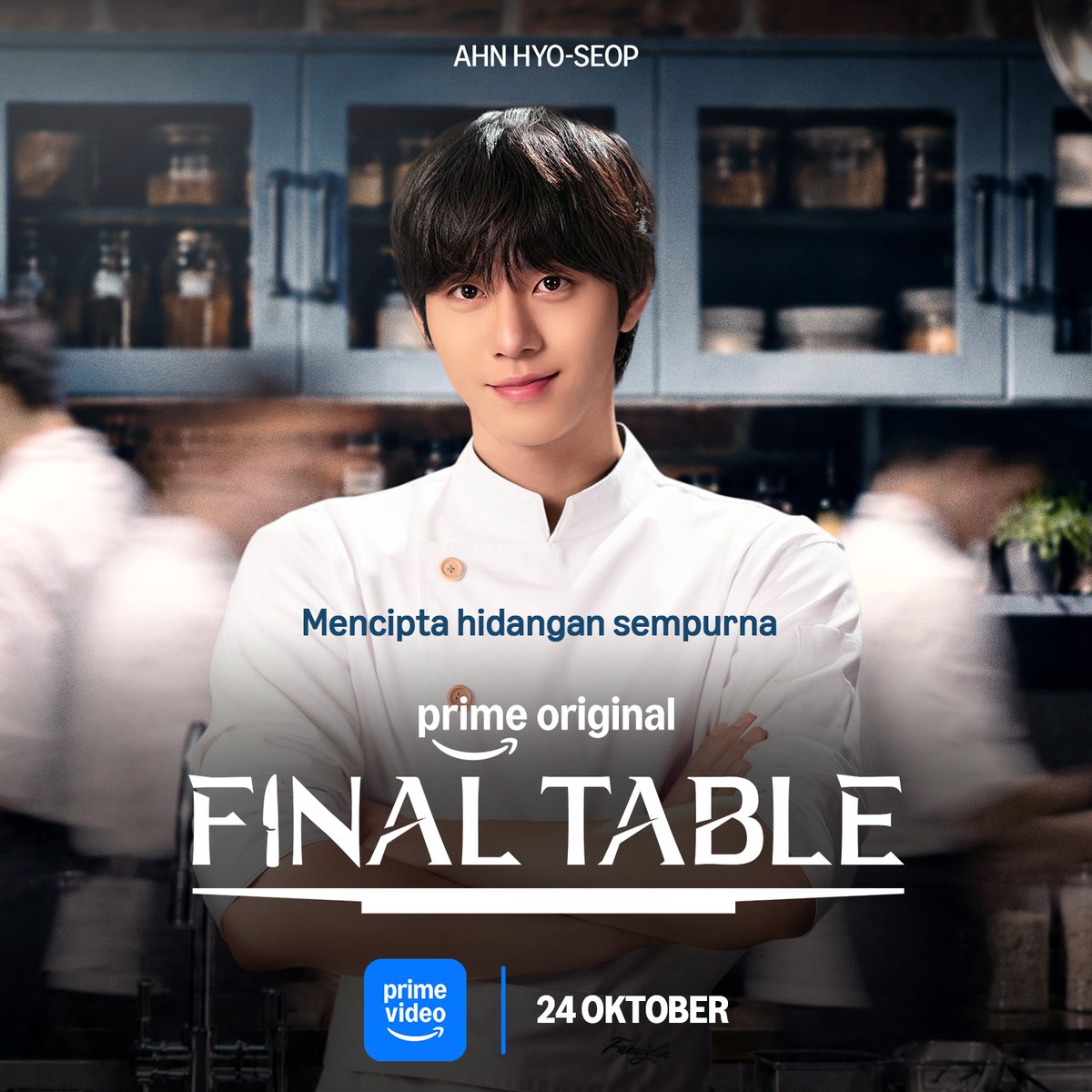 primevideomy's tweet photo. The kitchen is about to heat up with fierce competition.

#AhnHyoseop cooks his way into our hearts in #FinalTableOnPrime, arriving 24 October. https://t.co/znOMPcKHet