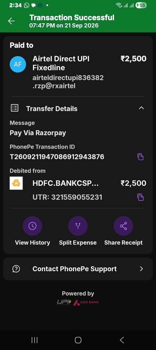 pm_modi_2047's tweet photo. @airtelnews फाइबर बुकिंग किया 21/9/2026 को ना ही फाइबर लगा है ना ही पैसे रिफंड आया है एयरटेल पैसा चोरी कर लिया है @Airtel_Presence @airtelindia @Airtel5G https://t.co/bxOnSJuSKh