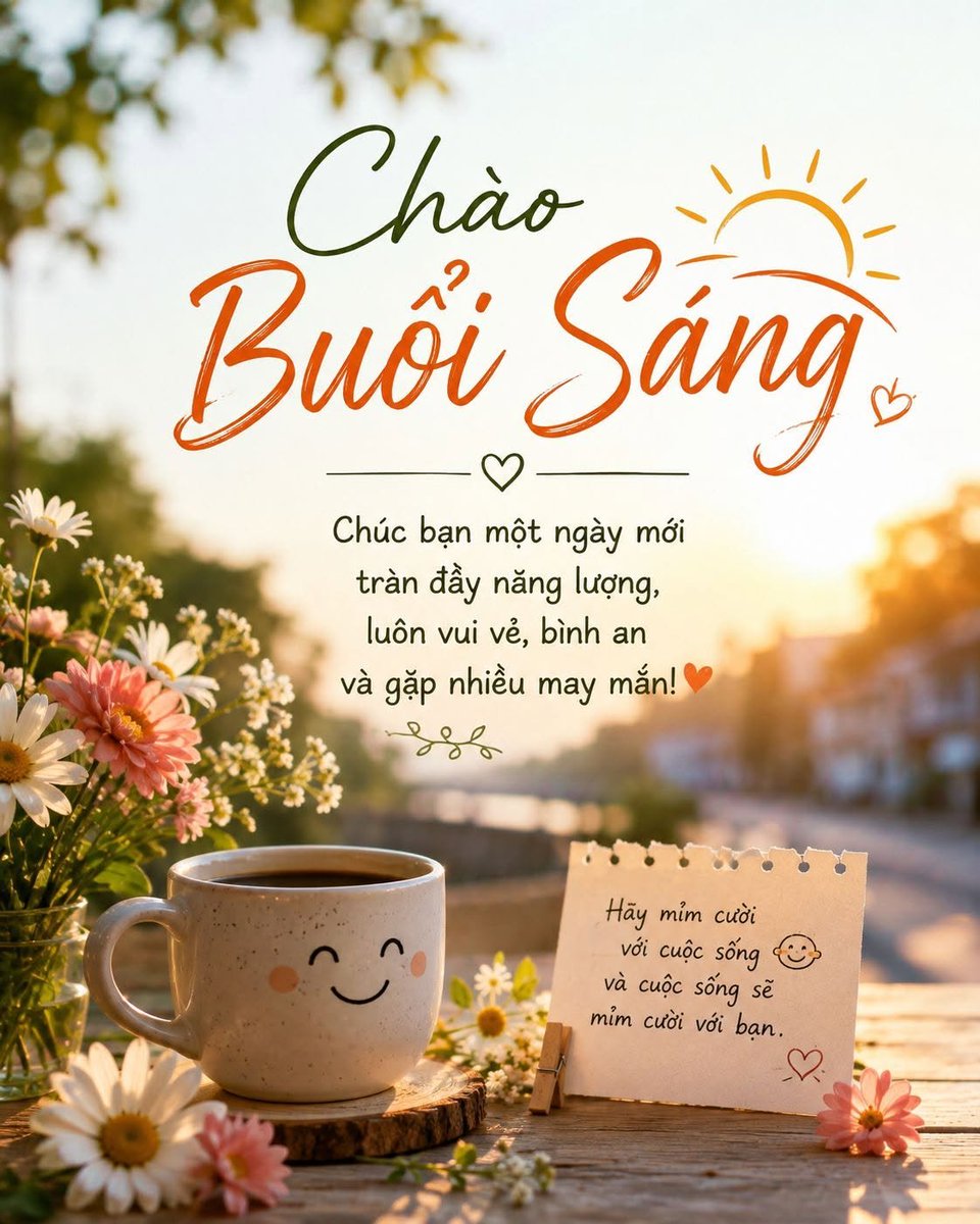 chufourpy's tweet photo. 📷 CHÀO BUỔI SÁNG 📷

Chào ngày mới! 📷
Chúc mọi người một buổi sáng thật nhiều năng lượng, một ngày bình an và gặp thật nhiều điều may mắn.

Mỗi ngày thức dậy là một món quà.
Hãy mỉm cười, yêu thương bản thân và đón nhận những điều tốt đẹp đang đến nhé! 📷